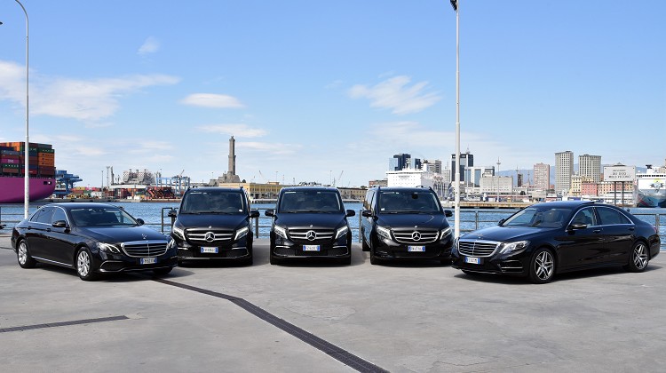 Luxury car rental italy | NCC Genoa for business and private transfers with Top Class Mercedes, S-Class, V-Class, Viano